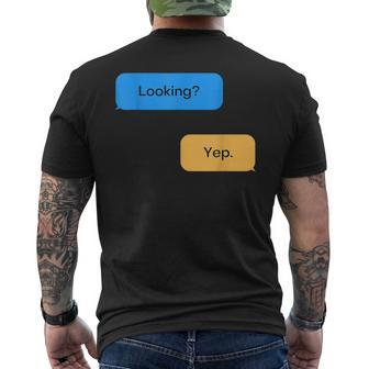 Gay Hookup Sex Chat Sexy Kinky Sexting Dialogues Men's T-shirt Back Print | Mazezy