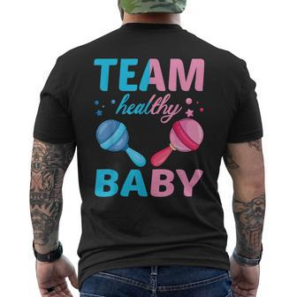 Funny Gender Reveal Of Team Healthy Baby Party Supplies Mens Back Print T-shirt - Monsterry CA