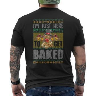 Gingerbread To Get Baked Ugly Christmas Sweaters Men's T-shirt Back Print - Monsterry DE