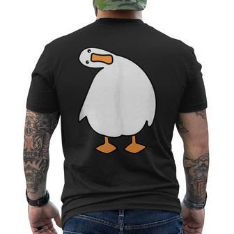 Funny Goose With Crazy Look Mens Back Print T-shirt | Mazezy