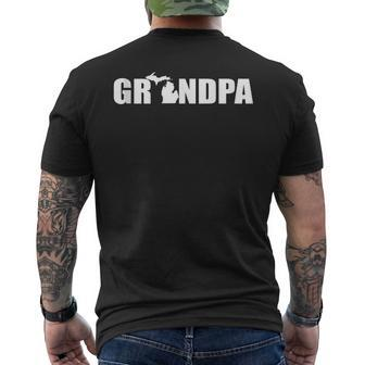 Funny Grandpa Grandpa Michigan Pride State Father Mens Back Print T-shirt | Mazezy DE