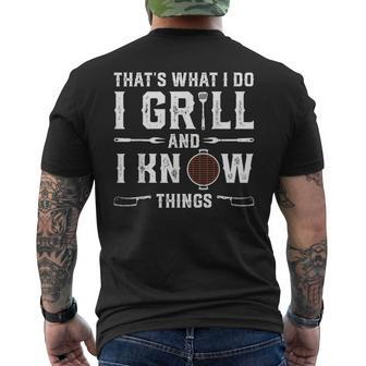 Funny Grilling Bbq Barbecue Smoking Meat Smoker Grill Lover Mens Back Print T-shirt - Seseable