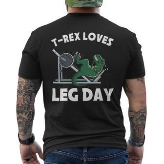 Funny Gym Trex Loves Leg Day Dinosaur Men Women Mens Back Print T-shirt - Monsterry AU