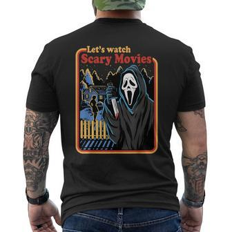 Halloween Let’S Watch Scary Horror Movies Ghost Killer Men's T-shirt Back Print | Mazezy