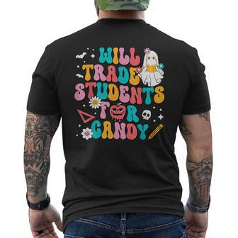Halloween Will Trade Students For Candy Cute Ghost Kid Men's T-shirt Back Print - Monsterry UK