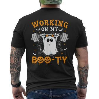 Halloween Working On My Booty Workout Gym Men's T-shirt Back Print - Monsterry CA