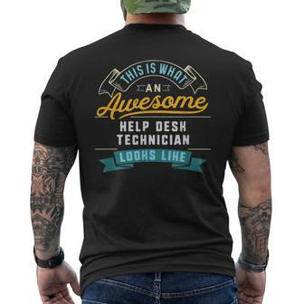 Help Desk Technician Awesome Job Occupation Men's T-shirt Back Print | Mazezy