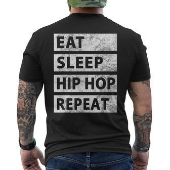 Hip Hop Eat Sleep Hip Hop Men's T-shirt Back Print | Mazezy