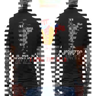 Funny Hot Diggity Dog I Love Usa American Flag 4Th Of July Men's Crewneck Short Sleeve Back Print T-shirt - Monsterry
