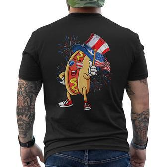 Funny Hotdog Usa Flag America Independence Day 4Th Of July Usa Funny Gifts Mens Back Print T-shirt | Mazezy
