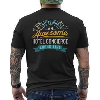 Hotel Concierge Awesome Job Occupation Men's T-shirt Back Print | Mazezy