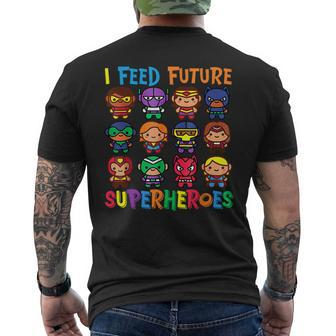 Funny I Feed Future Superheroes School Lunch Lady Squad Mens Back Print T-shirt - Monsterry UK