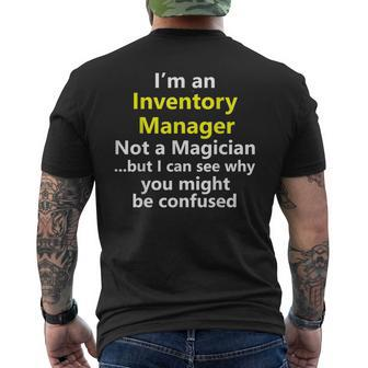 Inventory Manager Job Product Warehouse Business Men's T-shirt Back Print | Mazezy