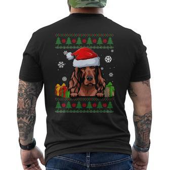 Irish Setter Dog Santa Hat Ugly Christmas Sweater Men's T-shirt Back Print - Monsterry AU