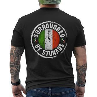 Funny Italian Hand Gesture Surrounded By Stunads Sayings Mens Back Print T-shirt - Seseable