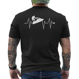 Jet Ski Water Skier Heartbeat Heart Pulse Rate Ekg Men's T-shirt Back Print | Mazezy