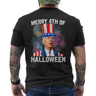 Funny Joe Biden 4Th Of July Merry 4Th Of Halloween Men's Crewneck Short Sleeve Back Print T-shirt - Monsterry