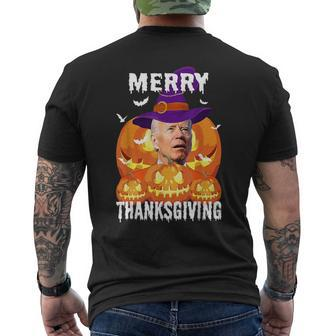 Joe Biden Confused Merry Thanksgiving For Halloween Men's T-shirt Back Print | Mazezy DE