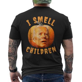 Joe Biden Halloween Pumpkin Confused I Smell Children Men's T-shirt Back Print - Monsterry AU