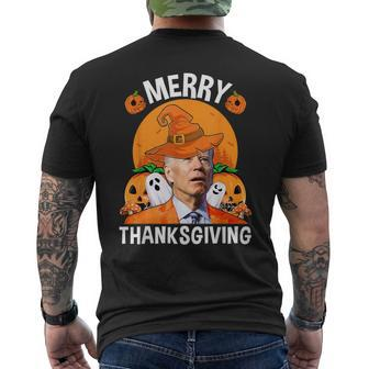 Joe Biden Happy Halloween Merry Thanksgiving Men's T-shirt Back Print - Seseable