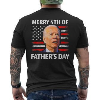 Funny Joe Biden Merry 4Th Of Fathers Day Puzzled 4Th Of July Mens Back Print T-shirt - Thegiftio UK