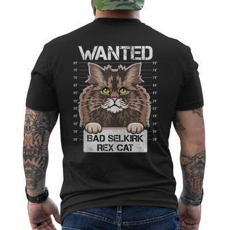 Kitten Kitty Owners Lovers Wanted Bad Selkirk Rex Cat Men's T-shirt Back Print | Mazezy