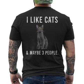 I Like Korats Cats And Maybe 3 People Men's T-shirt Back Print | Mazezy