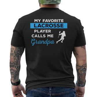 Funny Lacrosse Grandpa Goalie Player Sports Team Gift Mens Back Print T-shirt | Mazezy