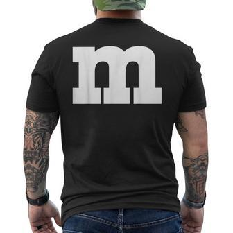 Letter M Chocolate Candy Halloween Team Groups Costume Men's T-shirt Back Print - Seseable