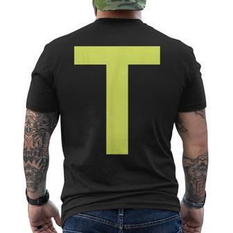 Letter T Green Groups Halloween Team Groups Costume Men's T-shirt Back Print - Thegiftio UK