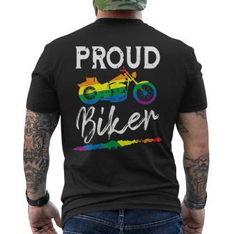 Funny Lgbt Gay Pride Proud Biker Mens Back Print T-shirt | Mazezy