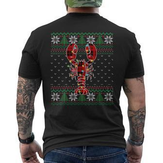 Lobster Ugly Sweater Christmas Animals Lights Xmas Men's T-shirt Back Print | Mazezy