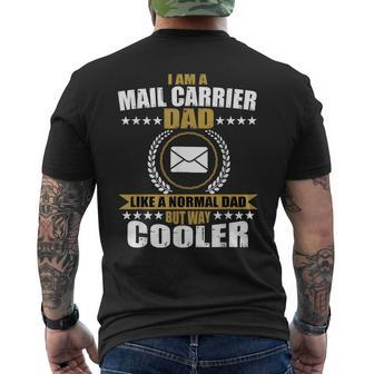 Funny Mail Carrier Dad Postman Post Office Fathers Day Mens Back Print T-shirt - Thegiftio UK