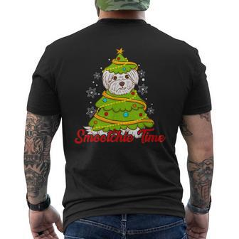 Maltese Cute Tree Dog Ugly Christmas Sweaters Men's T-shirt Back Print - Monsterry