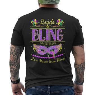 Funny Mardi Gras Beads And Bling Its A Mardi Gras Mens Back Print T-shirt | Mazezy