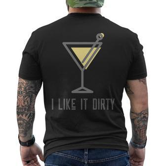 Funny Martini Lover Graphic I Like It Dirty Martini Glass Mens Back Print T-shirt - Thegiftio UK