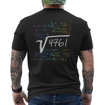 Funny Math Problem Square Root Of 4761 Math Funny Gifts Mens Back Print T-shirt | Mazezy