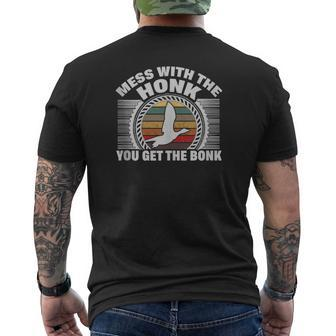 Funny Mean Goose Honk Quote Mens Back Print T-shirt | Mazezy