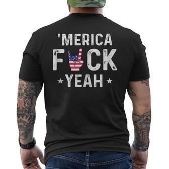 Funny Merica Fuck Yeah 4Th Of July Mens Back Print T-shirt - Monsterry