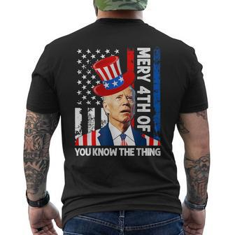 Funny Merry 4Th Of You Knowthe Thing 4Th Of July Usa Flag Mens Back Print T-shirt | Mazezy