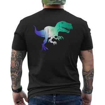 Funny Mlm Pride Dinosaur Gay Male Lgbt Subtle Mlm Flag Mens Back Print T-shirt | Mazezy