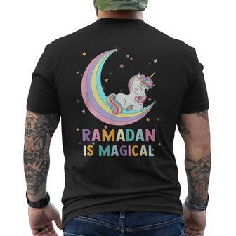 Funny Moon Unicorn Ramadan Is Magical Unicorn Funny Gifts Mens Back Print T-shirt | Mazezy