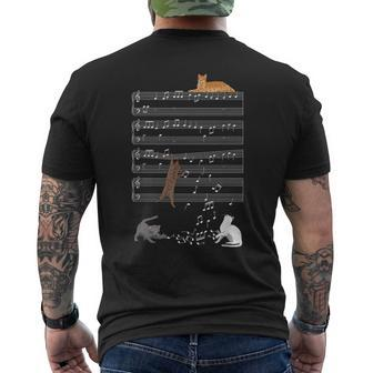 Musical Cats Cat And Music Lover Cat Men's T-shirt Back Print | Mazezy CA