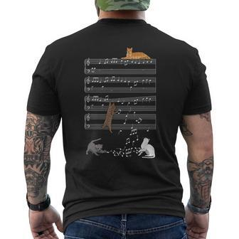 Musical Cats Cat And Music Lover Cat Men's T-shirt Back Print - Monsterry UK