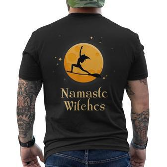 Funny Namaste Witches Halloween Yoga Gift For Her Yoga Funny Gifts Mens Back Print T-shirt | Mazezy