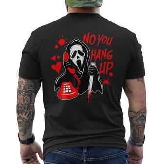 No You Hang Up Calling Ghost Scary Spooky Halloween Men's T-shirt Back Print - Monsterry CA