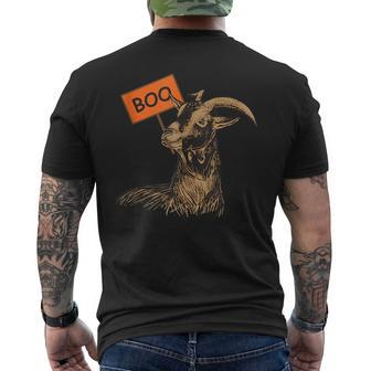 Funny Not So Scary Halloween Goat Boo Sign Mens Back Print T-shirt | Mazezy