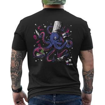 Funny Octopus Kitchen Chef Humor Mens Back Print T-shirt - Seseable