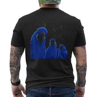 Funny Parrots Birds Hyacinth Macaw Mens Back Print T-shirt | Mazezy DE