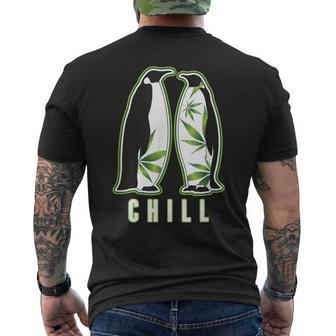 Penguin Marijuana Chill Weed 420 Marijuana Bud Pun Men's T-shirt Back Print | Mazezy